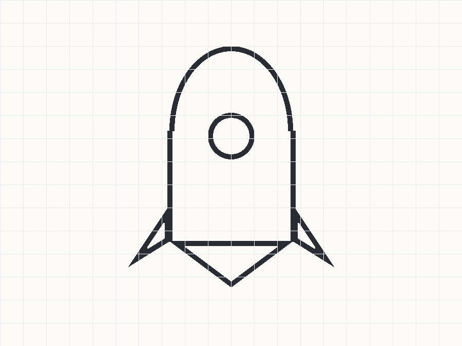 Rocket stencil — traced output (synthetic sample)